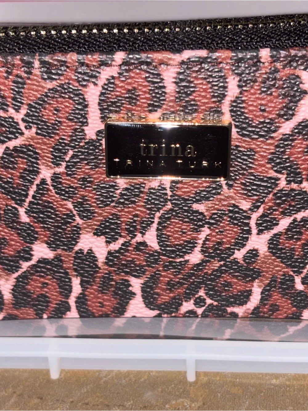 Trina Turk Leopard Print Zip-Around Phone Wallet - Brown & Tan